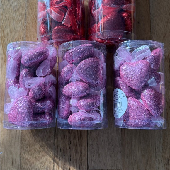 NWT Bundle of 6 Red and Pink Heart Ornaments Sets - 68pcs Total! ❤️💕 - Picture 2 of 11